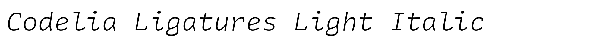 Codelia Ligatures Light Italic image